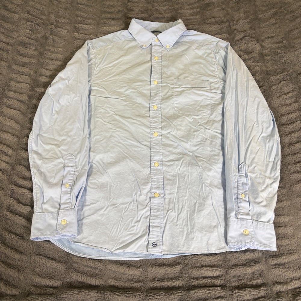 Vineyard Vines OTG Performance brrr Cooling Shirt Mens M Light Blue Button Up